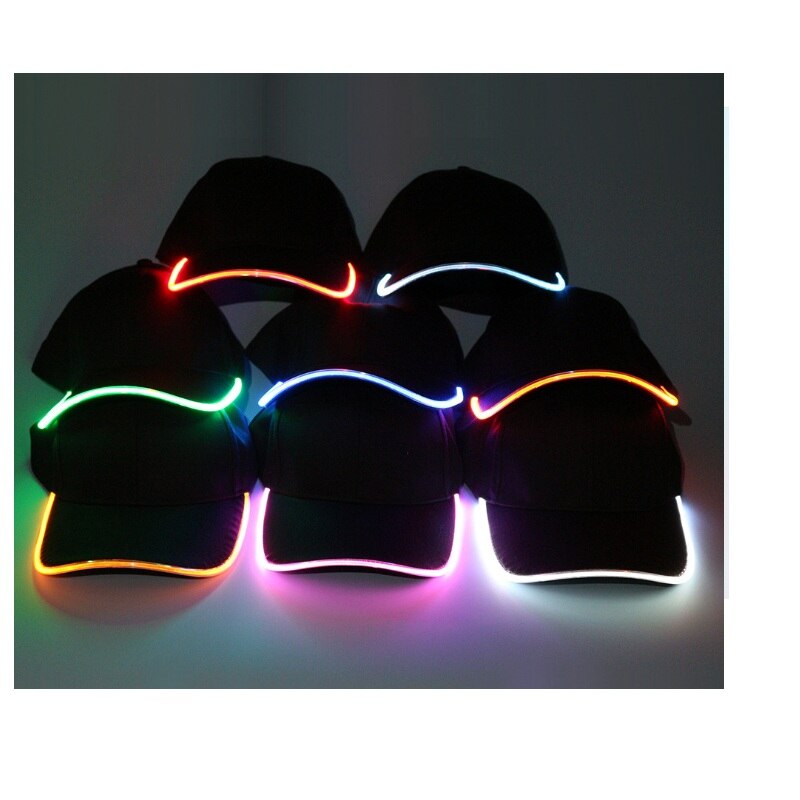 Led fest kasket led lys baseball kasketter lysende fest scene dans hat camping rejser sport hovedbeklædning kostume cosplay hat