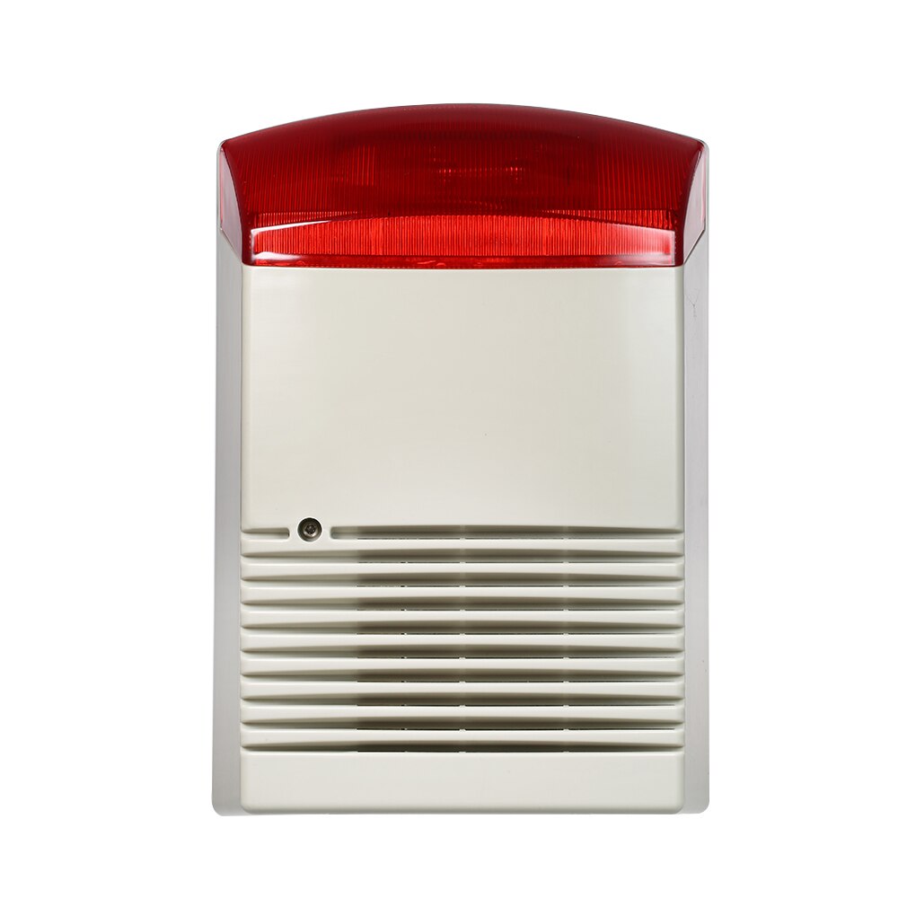 Kablet strobe sirene lyd lys alarm rød lommelygte horn 120db høj alarm lyd højttaler udendørs vandtæt til brandalarm
