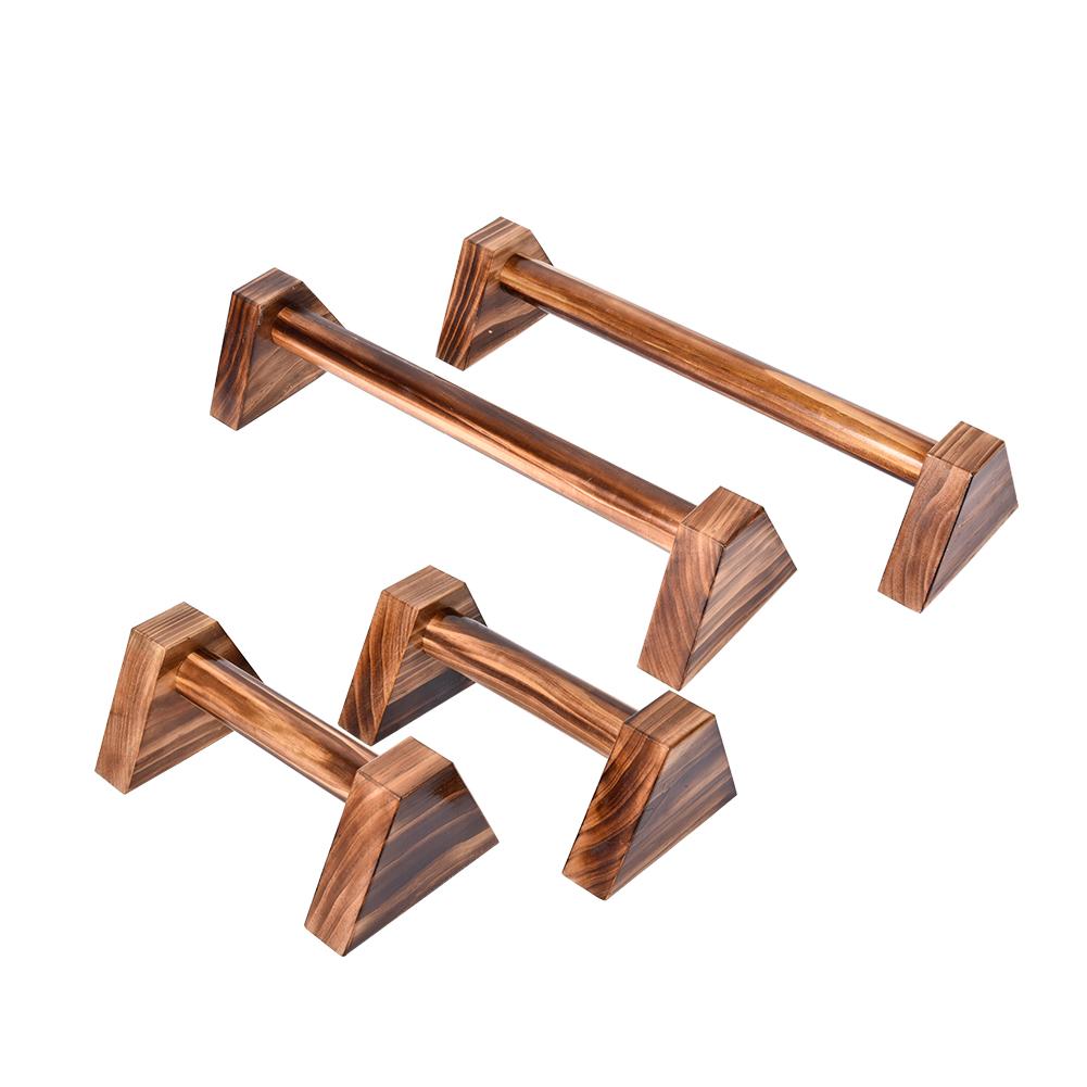 1 Pair Charcoal Wood Four-Corner Push-Up Bracket Stretch Stand Single Double Bars Rod Calisthenics Handstand Fitness Accessories