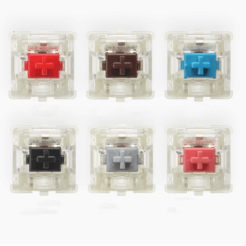 Original a estrenar Cherry MX interruptores de teclado mecánico plata rojo negro azul marrón lineal táctil cereza claro SMD RGB interruptor