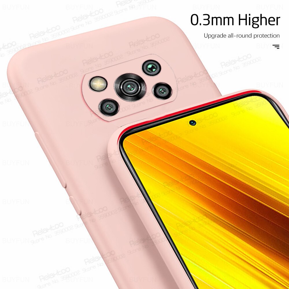 Dla przypadku Xiaomi Poco X3 NFC kolorowy płynny futerał silikonowy na Xomi Pocox3 Poko Poxo Pocophone X 3 3X odporny na wstrząsy telefon pokrywa Coque
