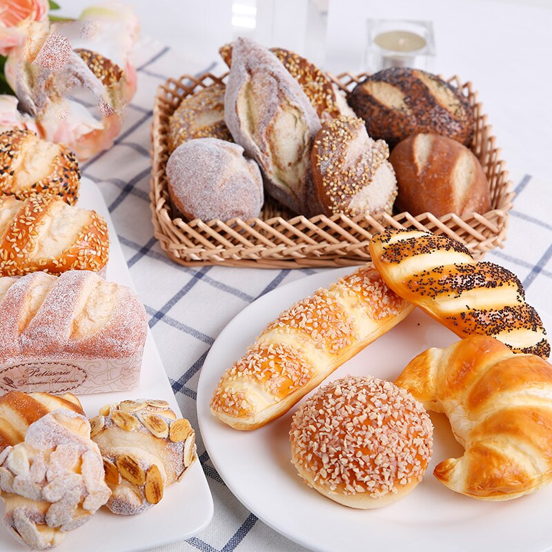 Simulatie Brood Set Nep Taart Nep Zachte Latex Brood Model Simulatie Voedsel Props Nep Voedsel Speelgoed