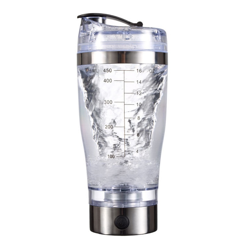 Mini usb 450ml elektrisk automatisk protein shaker bärbar rörelse blandningsblandare vortex tornado bpa gratis min vattenflaska
