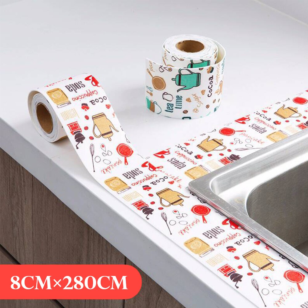 Bathroom Shower Sink Bathtub Seal Tape White Bathroom Kitchen Self-adhesive Waterproof Wall Sticker Cartoon Tape