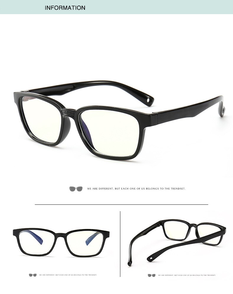 Baby Anti-blue Light Glasses Children Soft Silicone Frame Goggle Plain Glasses Kids Eye Fame Eyewear