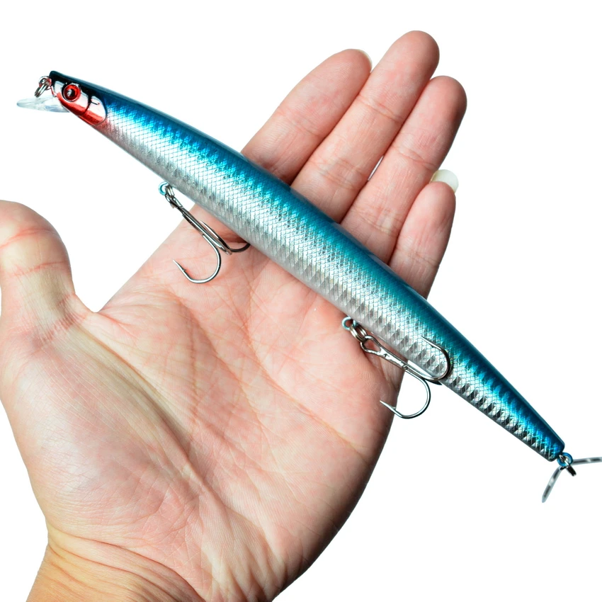 1Pcs Bass Big Wobbler Fishing Lure Minnow Mixed Model Artificial Hard Bait 18cm 24g Floating Water Sea Trolling Wobbler: Red