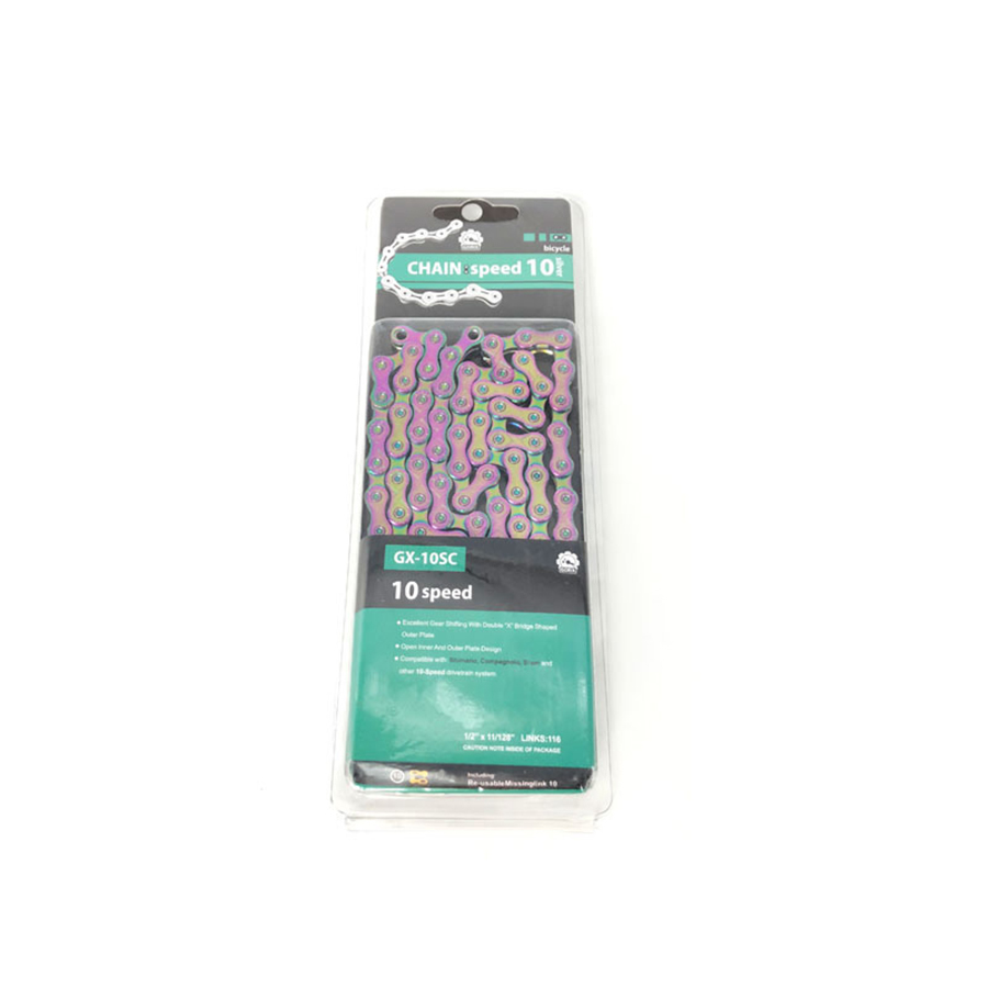 Łańcuch rowerowy MTB łańcuch rowerowy kolorowy łańcuch 9/10/11/12 łańcuch prędkości 116L z rowerami magiczna klamra części rowerowych: 10S 116L