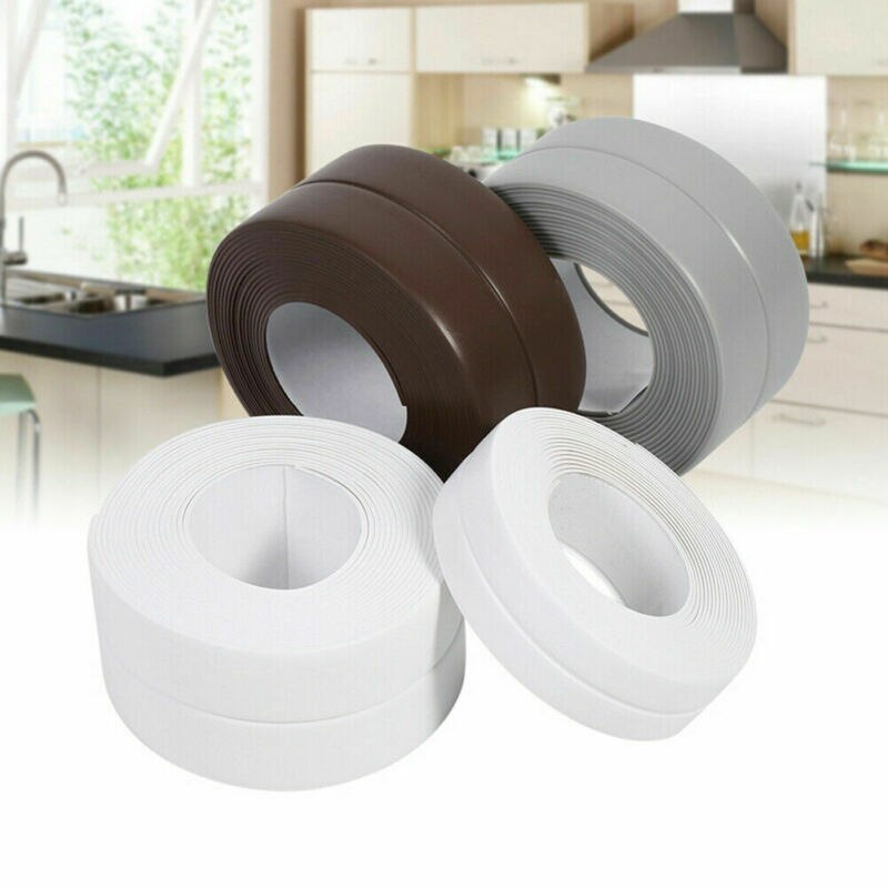 Pizens Afdichtingstape, zelfklevend, waterdicht, 2 rollen, pvc waterdicht plakband, transparante voegafdichtband voor toilet, keuken, badkamer, tussenruimte, tegels en wastafel