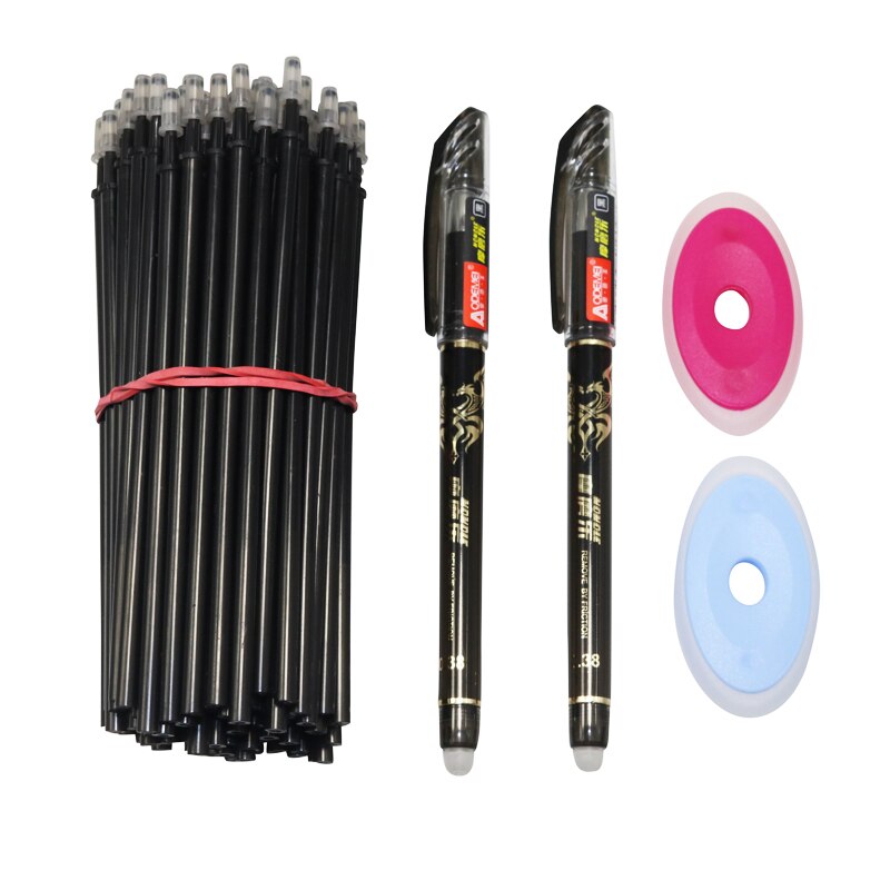 54 Pcs/set Erasable Gel Pen Refills Rod 0.38mm Washable Handle Magic Erasable Pen for School Pen Writing Tools Kawaii Stationery