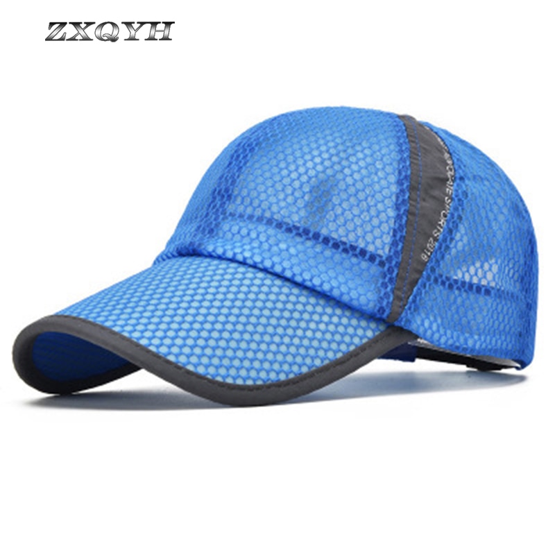 Zxqyh sommar vandring keps mesh berg camping sport hatt kvinnor baseball snapback svarta män kepsar löpning vandring fiske hatt kepsar