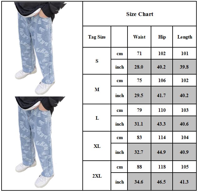 Jeans for Men Male Pants Loose Baggy Jeans Casual Denim Pants Stretch Straight Trousers Men Clothing