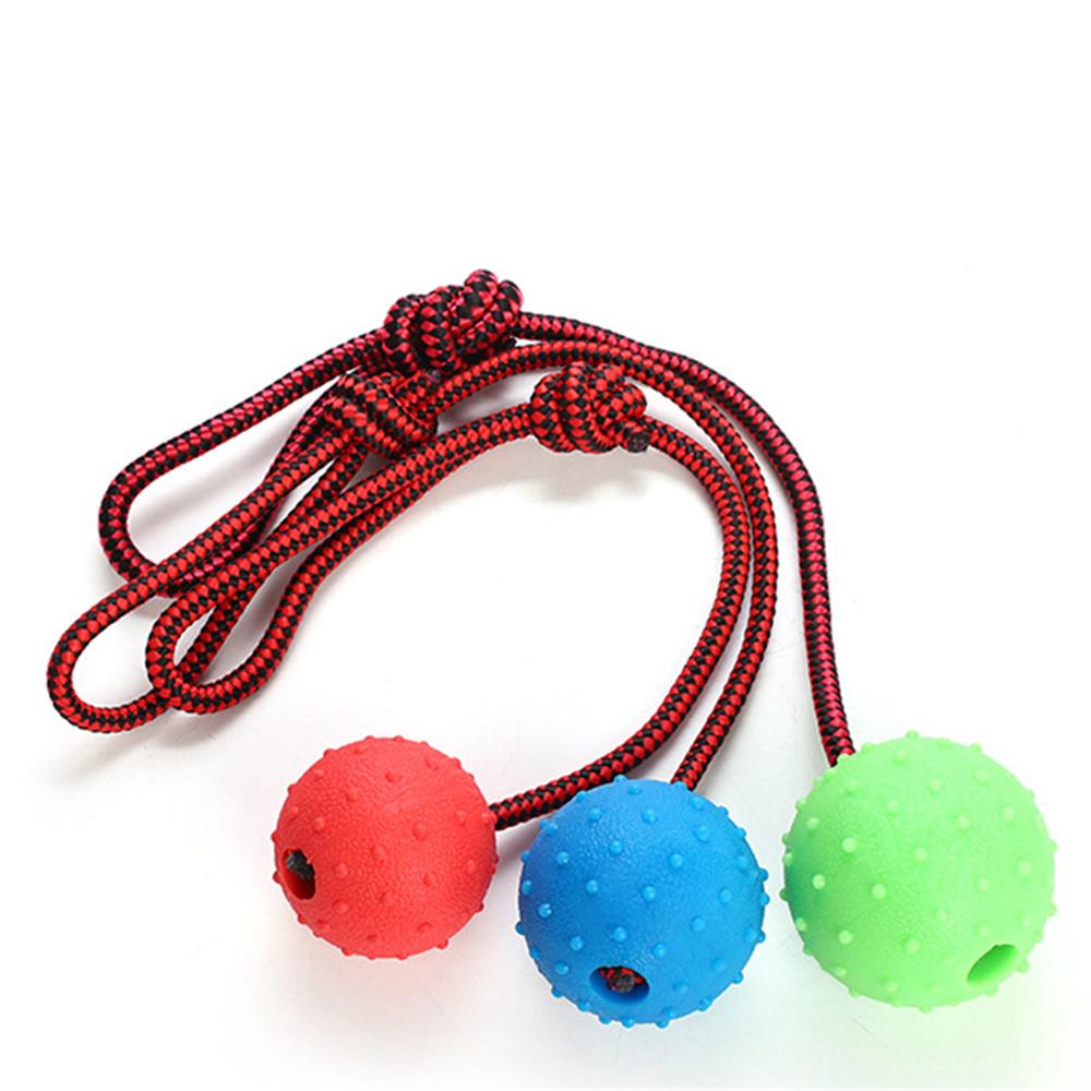 Rubber Ball with Rope Pet Teeth Indestructible Bite Toy Funny Puppy Training Solid Balls Pets Dog Chew Molar Interactive Toys: 6.5cm