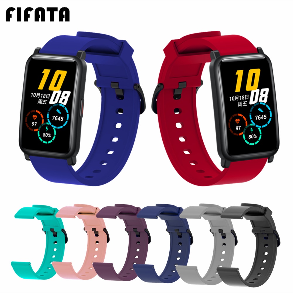 Fifata 20Mm Zachte Siliconen Band Voor Huawei Honor Horloge Es Armband Sport Horlogeband Voor Haylou LS02 Voor Amazfit Bip S Polsband