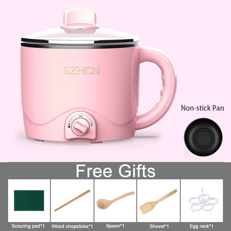 220V Mini Multifunction Electric Cooking Machine Household Single/Double Layer Pot Multi Electric Rice Cooker Non-stick CF42: As shown8