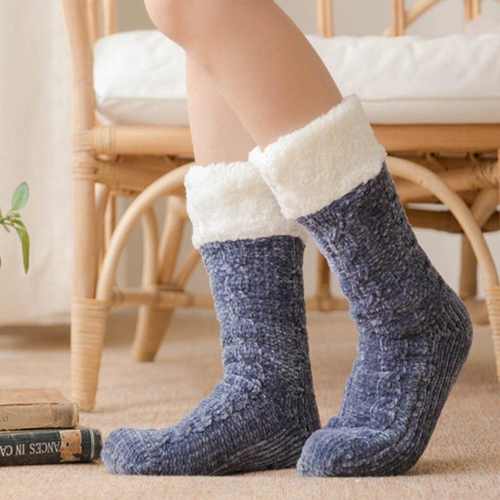 Women Winter Sweet and lovely, warm and comfortable Cotton Socks Solid Thicker Anti-slip Floor Socks Carpet Socks: BU