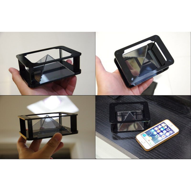 3D Holographic Projector Pyramid Four-dimensional Image Display Portable For Mobile Phone 8899: Default Title