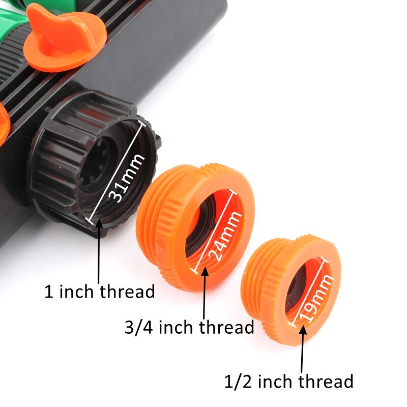 1 Set 4-Way Shunt Water Diverter 1/2" 3/4" 1" Thread Quick Connector Drip Garden Irrigation 4/7 8/11 12mm Hose Fitting