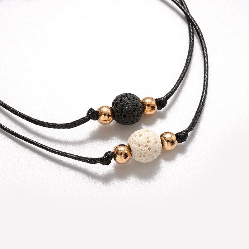 Blast Pinky Promise pulsera Bola de aceite esencial Tarjeta de piedra volcánica pulsera de pareja. Dijes de para pulseras a granel