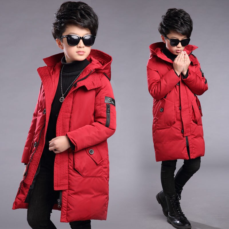 Kinderen Snowsuit Winter Warme Jassen Voor Jongens Kleding Tiener Kleding Kids Parka Lange Jas Maat 10 12 14 16 Jaar: red / 7T