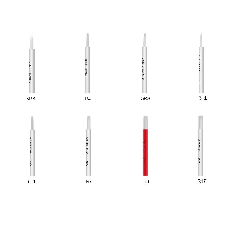 Microblading shading nålar shader blades tattoo fog 3d ögonbryn aiguille permanent makeup agujas  r3 r5 r7 r9 r17 r19 r21 r40