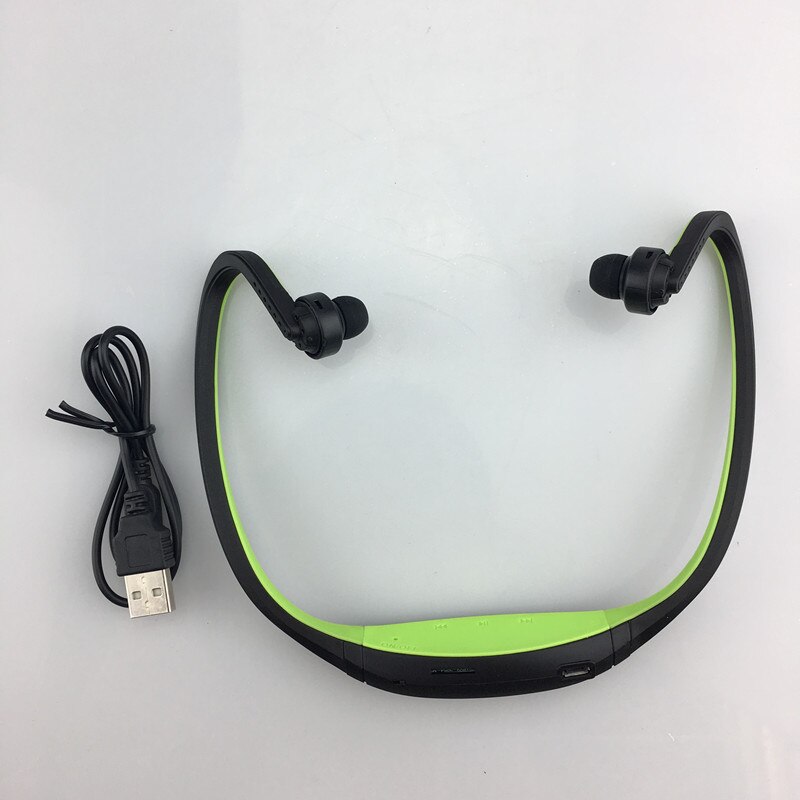 S9 Bluetooth Earphone Wireless Sports Bluetooth Headphones Support TF/SD Card Microphone For iPhone Huawei XiaoMi Phone: Green with TF Slot