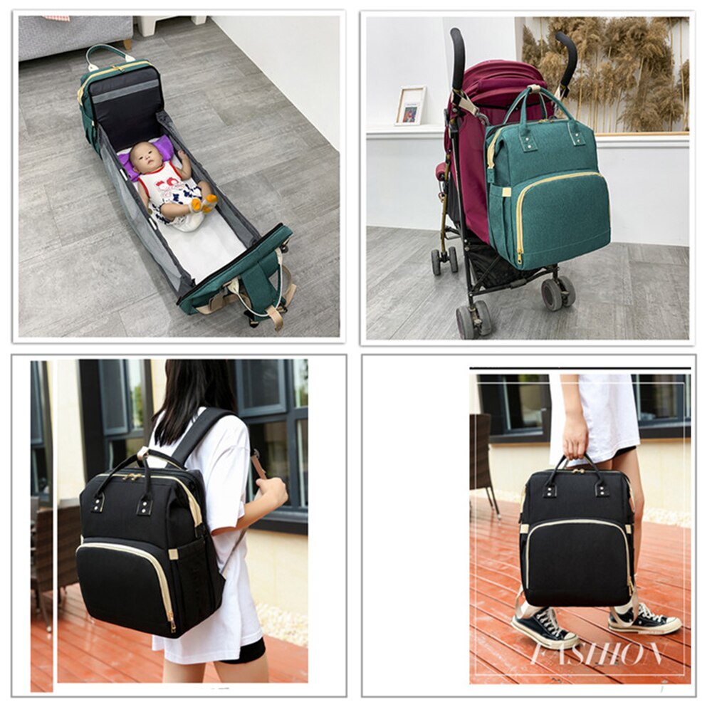 Mochilas para mamá Buylor, bolsa de pañales de maternidad, bolsas para cama de viaje para madres y padres, bolsa de lactancia de gran capacidad para el cuidado del bebé