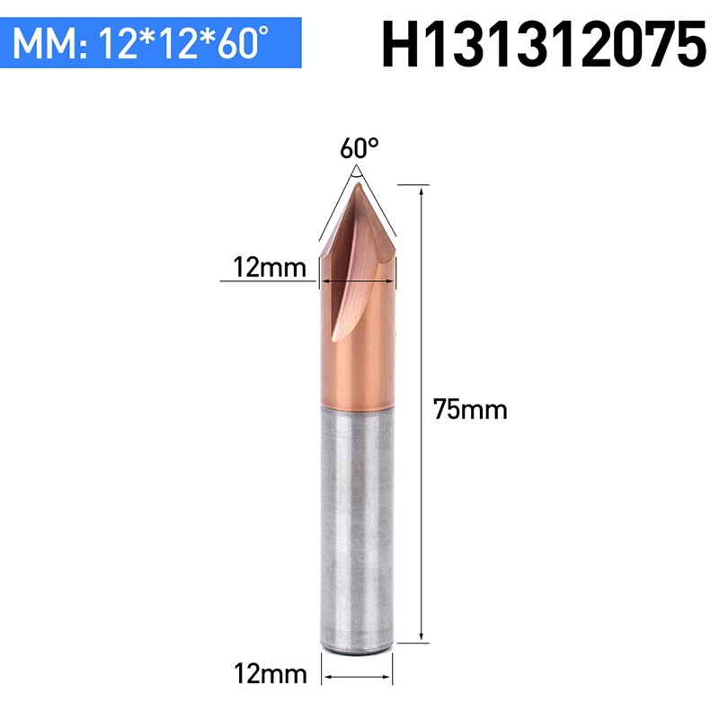 HUHAO 1PC Tungsten Carbide Straight Groove Chamfering Milling Cutter 60 /90 /120 Degrees CNC Tool For Engraving Machine End Mill: H131312075
