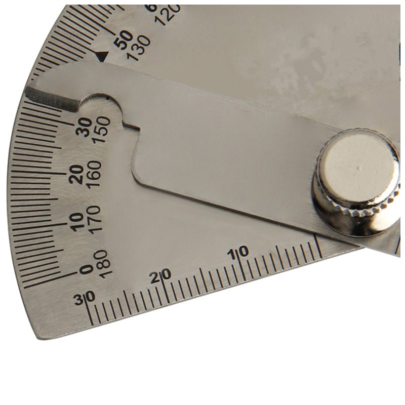 0-180 grad Winkel Lineal Runde Kopf rotierend winkelmesser 145mm Verstellbare Universal- Edelstahl Instrument Silber