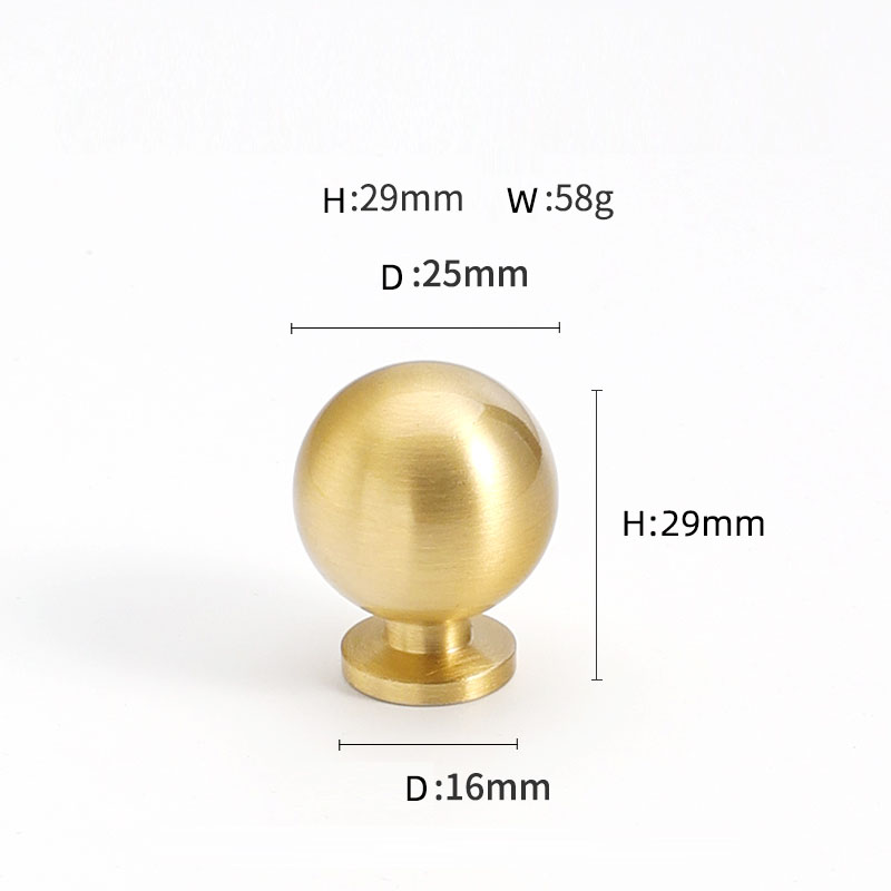 Brass Round Ball Furniture Handles Drawer Knobs Cabinet Gloden Wardrobe Door Pulls Modern Minimalist Bathroom cabinet: transparent