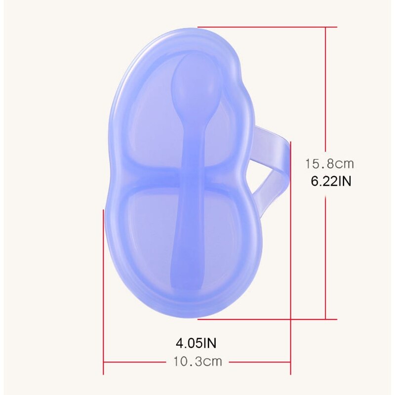 B2EB – bol à compartiment Portable pour bébé, boîte à aliments complémentaires, vaisselle avec couvercle et cuillère, assiette d&#39;alimentation d&#39;apprentissage pour nourrissons