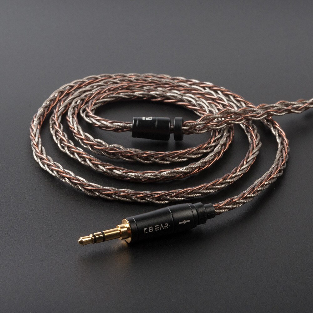 KBEAR Rhyme 8 core UPOCC single crystal copper cable 2pin/MMCX/QDC/TFZ with 2.5/3.5/4.4 connector Earphone cable KBEAR KS2: QDC 3.5mm