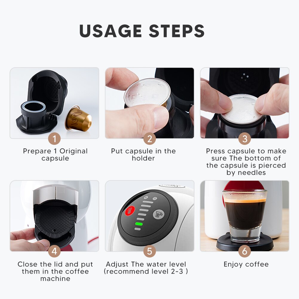 Adattatore per capsula di caffè riutilizzabile per macchina Dolce gusto PICCOLOXS convertitore di cialde per caffè caffè espresso ricaricabile per Nescafe GenioS Cafetera