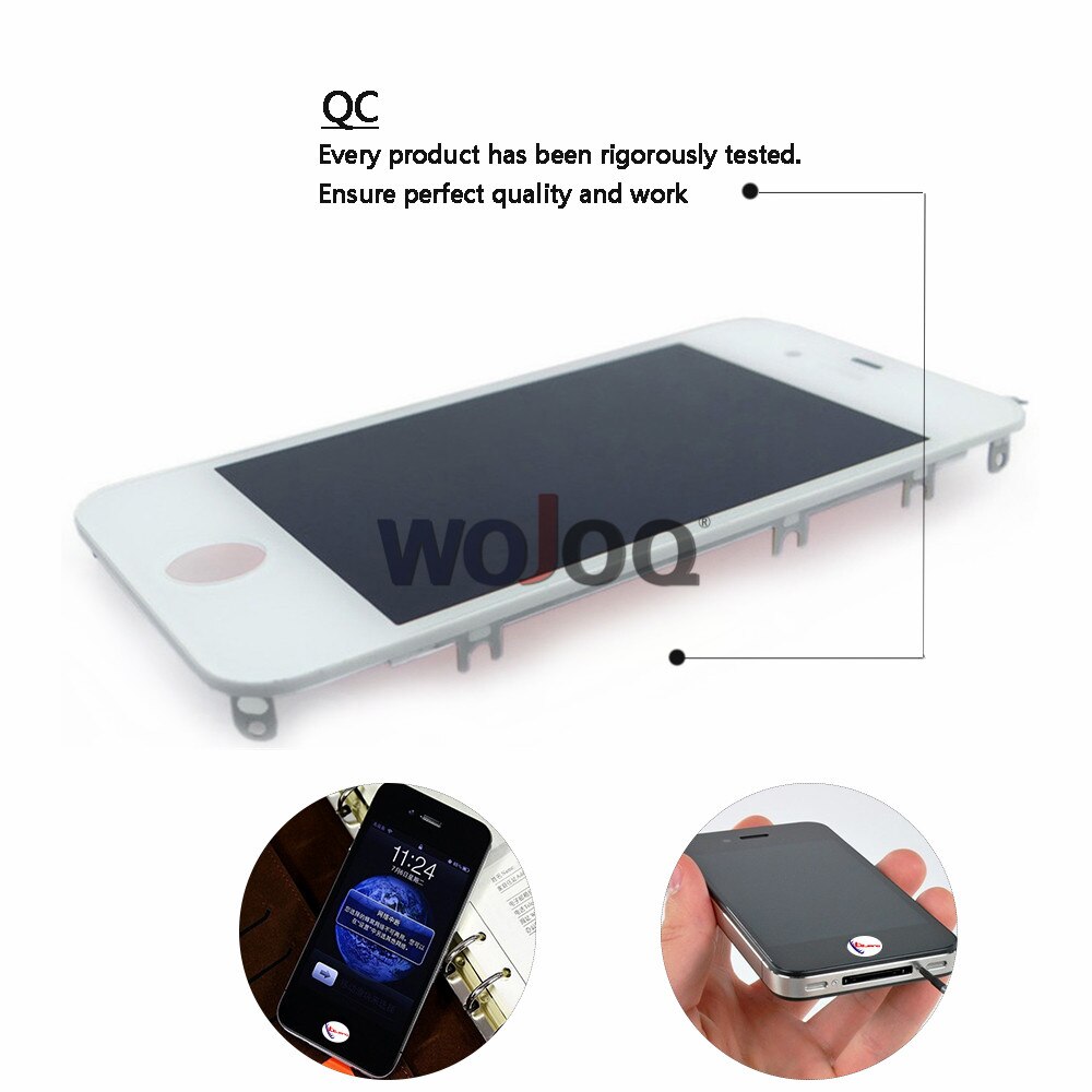 Pantalla AAA para iPhone 4, 4S, 5, 5c, 5s, montaje de digitalizador táctil, piezas de reparación con película templada + herramientas