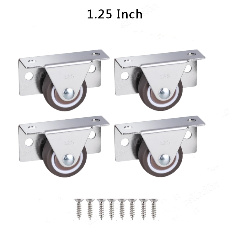 4 Stück 1/1,25 Zoll seitlich montierte Rollen, geräuschlose TPR-Gummiräder, Unterbett-Schubladenrolle für Möbel, Küchenschrank, Tisch: green