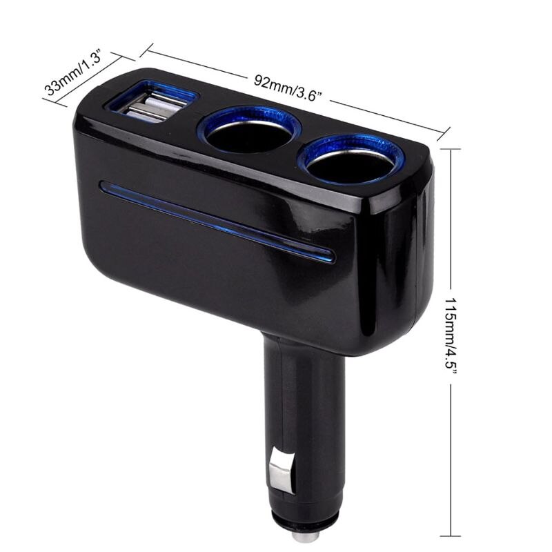 Portable réglable 2 allume-cigare séparateur chargeur de voiture double prise USB adaptateur secteur pour Apple iPhone Samsung Huawei téléphone