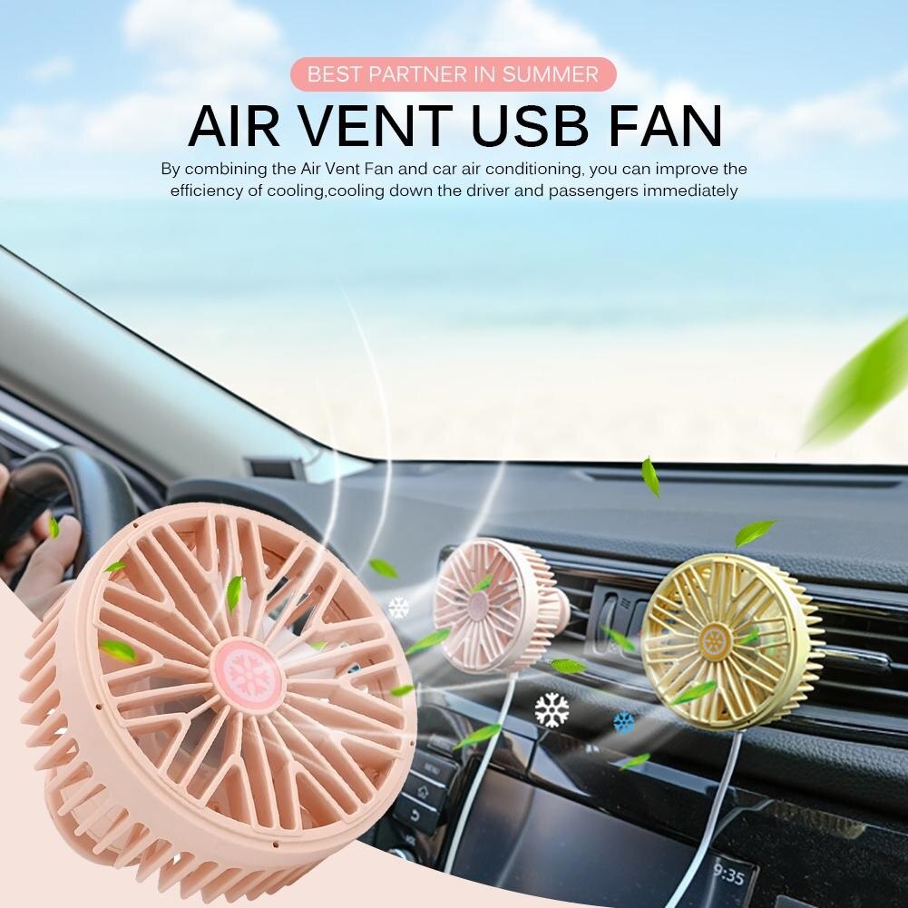 Mini Elektrische Auto Klimaanlage Fan Drehbare Auto Fahrzeug Luft entlüften USB LED Licht Lüfter Kühler