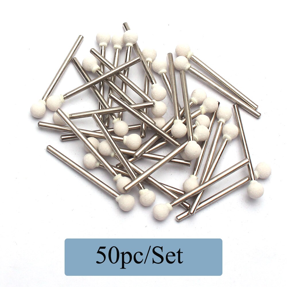 50 Stks/set Korund Nail Boor Frezen Roterende Keramische Steen Bur Elektrische Boren Bits Voor Manicure Pedicure Machine: D11-C50