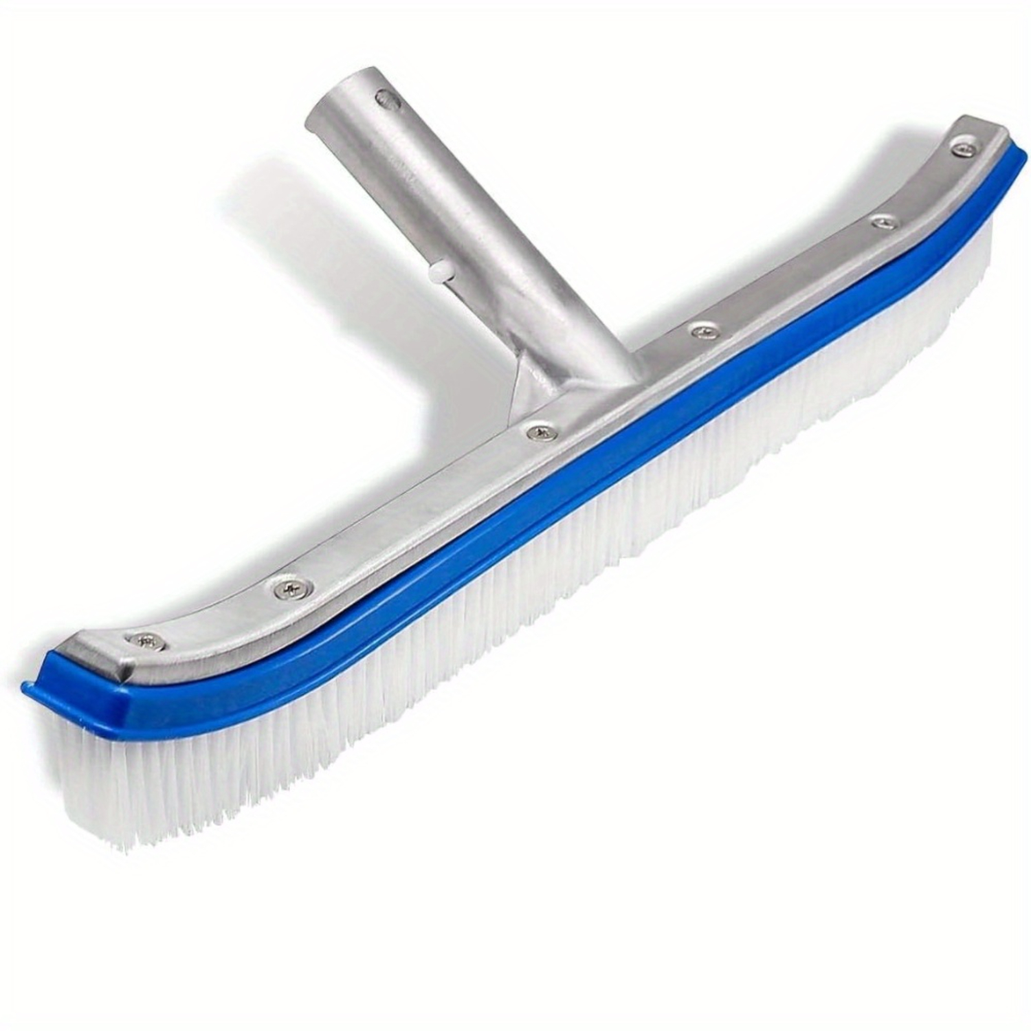 18" Swimming Pool Wall & Tile Brush - Heavy Duty Aluminum Back Cleaning Brush - Nylon Bristles - EZ Clips: Default Title