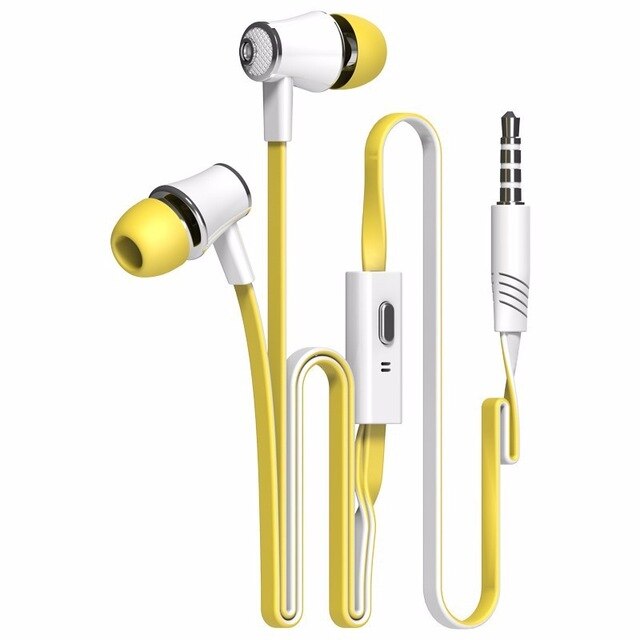 DISOUR Super Bass 3.5mm In Ear Stereo Earphones Volume Control Headset JM21 Earphone With Microphone For Xiaomi Huawei Phone PC: Yellow