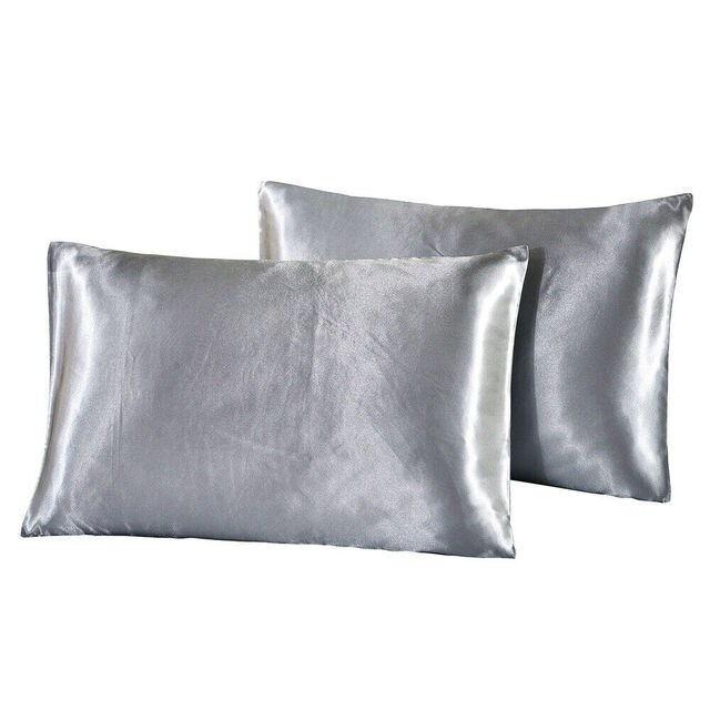 Nordic Silk Pillowcase White Black Grey Khaki Blue Pink Sliver Bed Pillow Covers Luxury Cases Home Bedding Decor