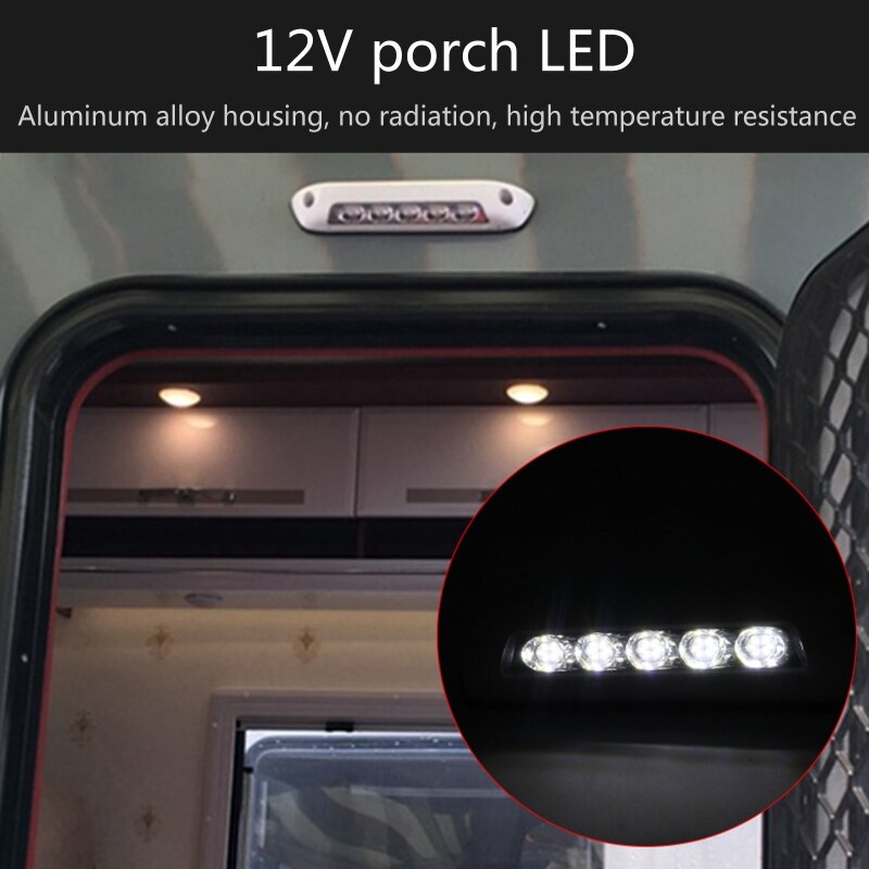 12V LED Awning Porch Light Waterproof Motorhome Caravan Interior Wall Lamps Light Bar RV Camper Trailer Exterior Lamp