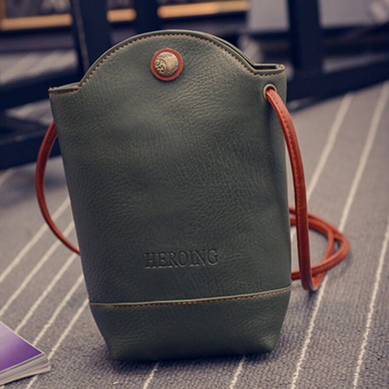 Sac à bandoulière femmes Mini petit sac de messager femmes en cuir sacs à bandoulière pour femmes dames téléphone portable pochette portefeuille: Army Green