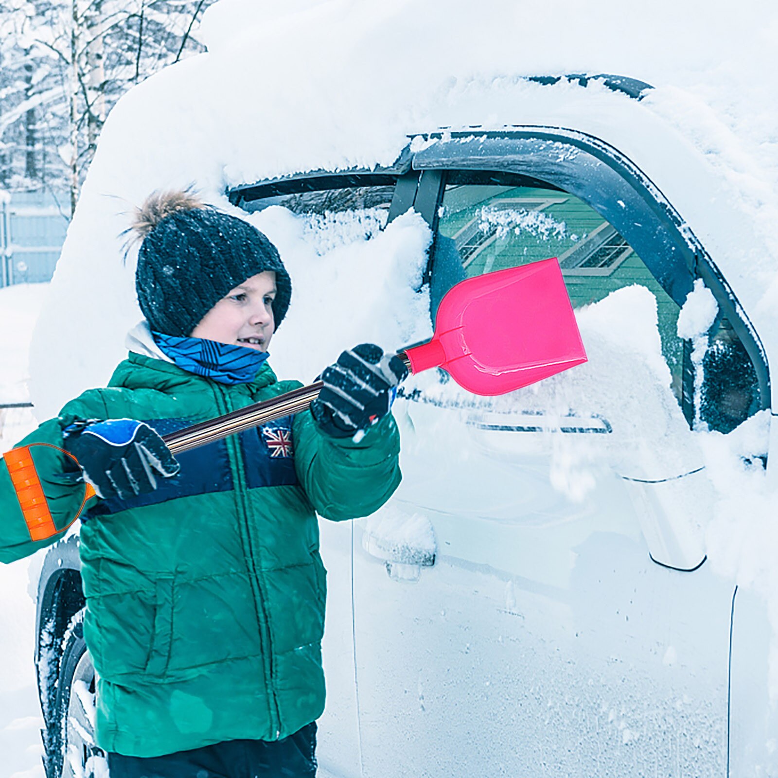 T# 1/4pc Children's Snow Shovel Children Beach Shovel With Stainless Steel Handle Children Snow Shovel Garden Tools Retractable