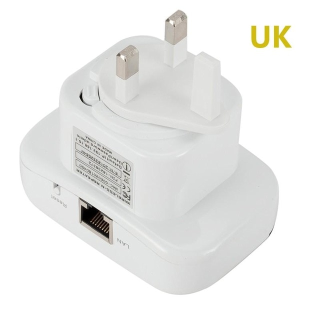300Mbps Wi-Fi Repeater - Wireless-N 802.11g AP Router Extender - Signal Booster: UK Plug