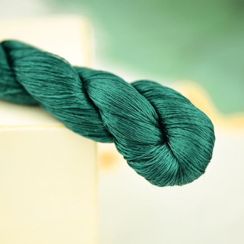 1 stücke 100% seidenfaden Hand stickerei sticken kreuz stich Algen grün 400m die Seide stickerei gewinde 7 farbverlauf: 5