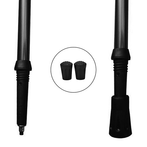 2Pcs Wearable Rubber Tip End Cap Hammer Trekking Pole Walking Hiking Stick Cane Outdoor Tools