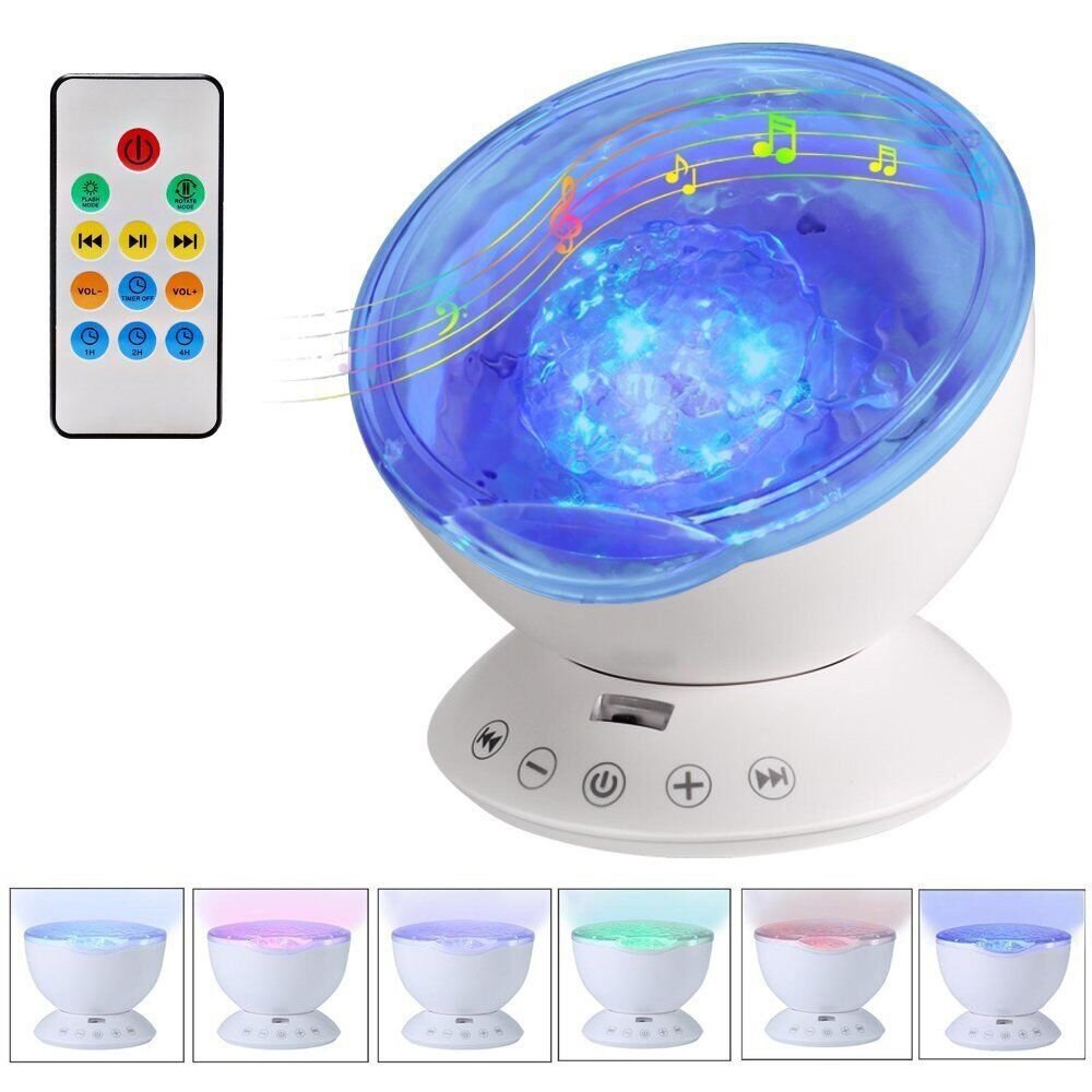Oceaan Wave Sterrenhemel Aurora LED Nachtlampje Projector USB Afstandsbediening TF Kaarten Muziekspeler Speaker Projector Lamp: Rood