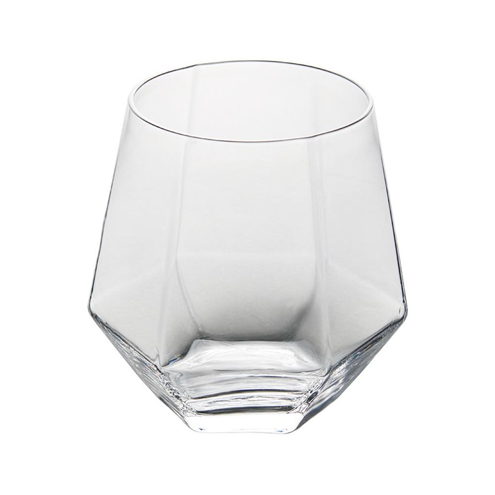 Glaskopp geometrisk whiskyglas genomskinlig hushållsfruktjuice cocktail glas ishall dricka snabbt: 01
