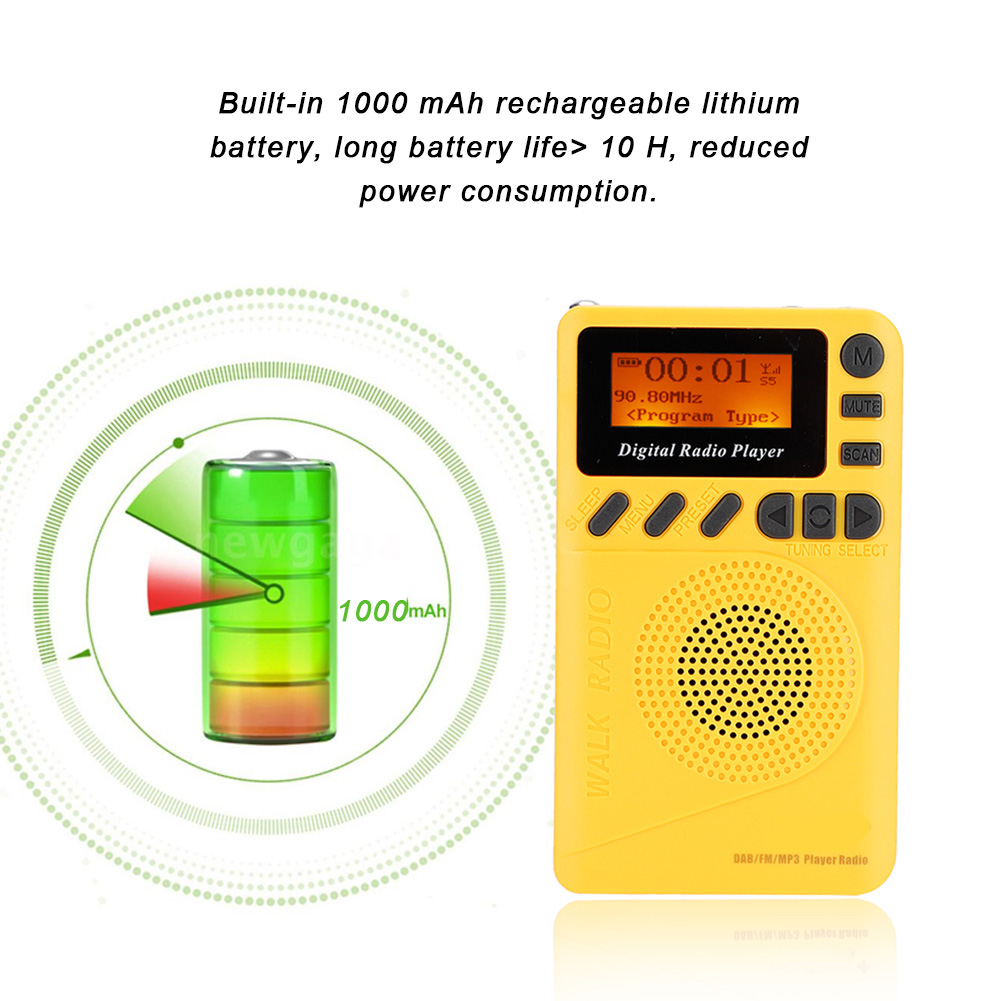 Digital DAB Radio Digital Stereo Receiver Mini Pocket Digital DAB+FM Radio Stereo Receiver Digital Radio with Reader MP3 Player