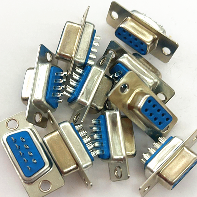 10 unids/lote conector de puerto serie RS232 DB9 enchufe macho y hembra/conector de clavija adaptador de enchufe COM RS232 de cobre de 9 pines